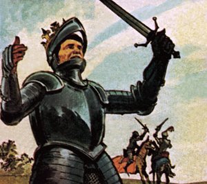 Richard III op het slagveld van Bosworth door English School