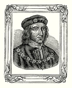Richard III werd geboren in 1450, gekroond in 1483, gedood in 1485 (gravure) door English School