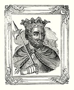 Richard I werd geboren in 1157, gekroond in 1189, en stierf in 1199 (gravure)