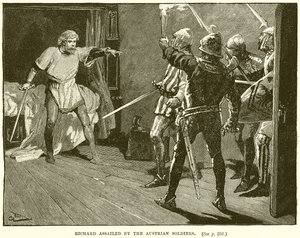 Richard aangevallen door de Oostenrijkse soldaten
