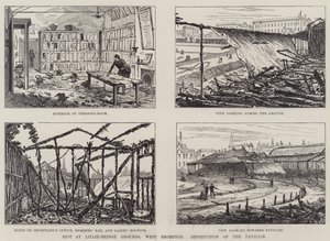 Rel op Lillie-Bridge Grounds, West Brompton, Vernietiging van het Paviljoen door English School