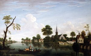 Riviergezicht bij Norwich door English School