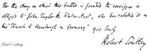 Robert Southey door English School