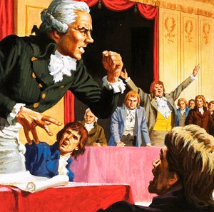 Robespierre spreekt namens de hongerige mensen van Parijs