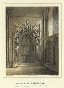 Rochester Kathedraal, deur naar de kapittelzaal door English School