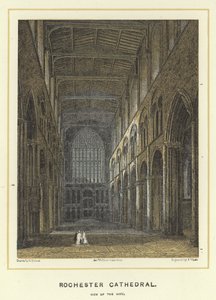 Kathedraal van Rochester, aanzicht van het schip door English School