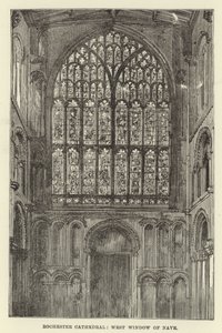 Kathedraal van Rochester, westelijk raam van het schip door English School