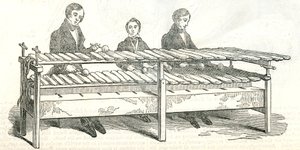 Rockmuziek. Gedemonstreerd in Bond Street in 1842 door English School