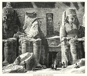Rotstempels bij Abousimbel (gravure) door English School