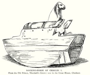 Het hobbelpaard van Charles I (gravure)