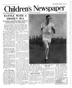 Roger Bannister, voorpagina van 
