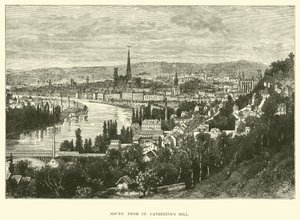 Rouen vanaf St Catherines Hill door English School