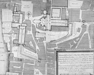 Route van de Kroningsprocessie van James II van Westminster Hall naar Westminster Abbey