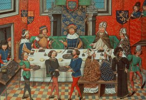 Hertog van Lancaster dineert met de Koning van Portugal, uit Vol. III `Van de Kroning van Richard II tot 1387