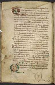 Menselijke gezichten in initialen, De temporum ratione, Bede de Eerbiedwaardige