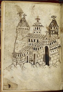 Romaans gebouw met drie torens