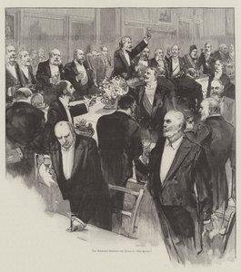 Banket van de Koninklijke Academie (gravure) door English School
