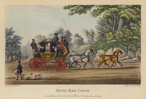 Royal Mail Coach (gekleurde gravure)