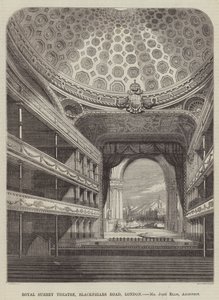 Royal Surrey Theatre, Blackfriars Road, Londen, Mr John Ellis, Architect (gravure)