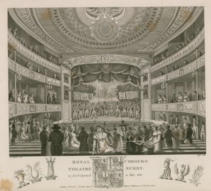 Royal Theatre, Cobourg, Surrey, zoals voor het eerst geopend in mei 1818