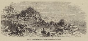 Ruby Mountains, nabij Korosko, Nubië (gravure)