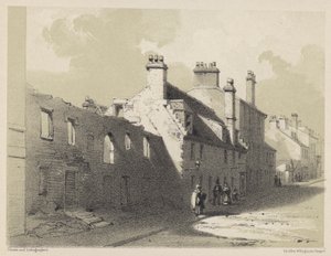 Vervallen huis, Rottenrow (gravure) door English School