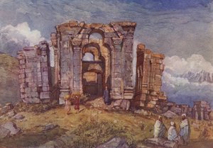 Ruïnes van de Martand Zonnetempel, Kashmir door English School