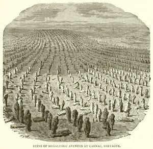 Ruïnes van megalithische lanen in Carnac, Bretagne