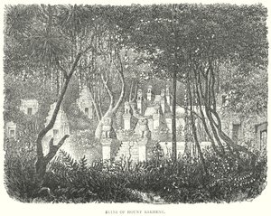 Ruïnes van de berg Bakheng (gravure) door English School