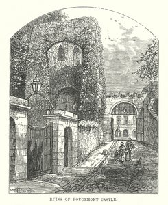 Ruïnes van het kasteel van Rougemont (gravure) door English School
