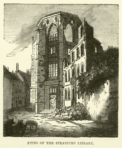 Ruïnes van de bibliotheek van Straatsburg, september 1870 door English School
