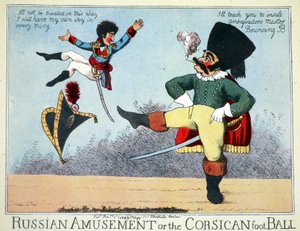 Russisch Vermaak of de Corsicaanse voetbal, uitgegeven door Thomas Tegg, Cheapside, Londen, januari 1814