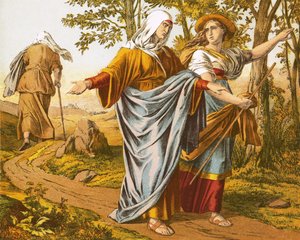 Ruth volgt Naomi naar Bethlehem