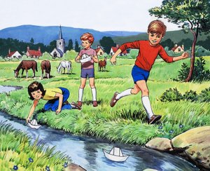 Papieren bootjes laten varen