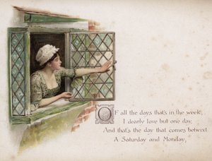 Sally in onze steeg (kleur litho) door English School