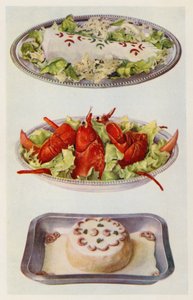 Zalm Mayonaise; Kreeftensalade; Vissoufflé door English School