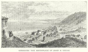 Sandgate, de geboorteplaats van John B Gough (gravure) door English School