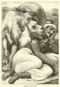 Sandrocottus en de Leeuw (gravure)