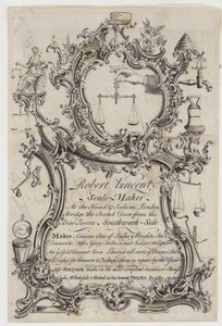 Schaalmaker, Robert Vincent, handelskaart door English School