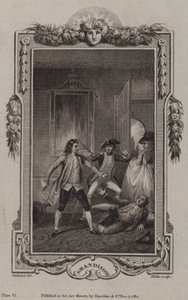 Scène uit De geschiedenis van Sir Charles Grandison, door Samuel Richardson door English School