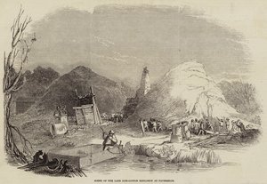 Scène van de Laatste Katoenexplosie in Faversham (gravure) door English School