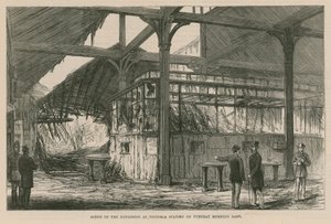 Plaats van de explosie op Victoria Station afgelopen dinsdagmorgen, 1884 door English School