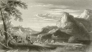 Scène aan de Middellandse Zee (tijd van de kruistochten) door English School