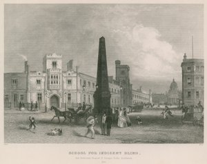 School voor de behoeftige blinden en Bethlehem Hospital, St Georges Field, Southwark