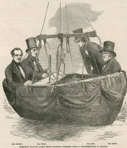 Wetenschappelijke ballonopstijging vanuit Vauxhall Gardens, Londen door English School