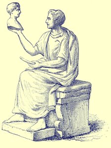 Beeldhouwer, illustratie uit Geschiedenis van Rome door Victor Duruy, gepubliceerd 1884
