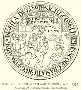 Zegel van Louth Grammar School, A.D. 1552