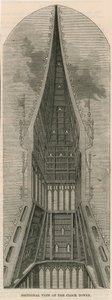 Doorsneden van de klokkentoren, Westminster, Londen door English School