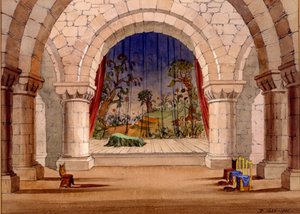 Decorontwerp voor Hamlet door William Shakespeare, 1858 door English School