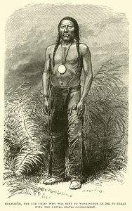Shawanoh, de Ute Hoofdman die in 1863 naar Washington werd gestuurd om te onderhandelen met de Amerikaanse regering